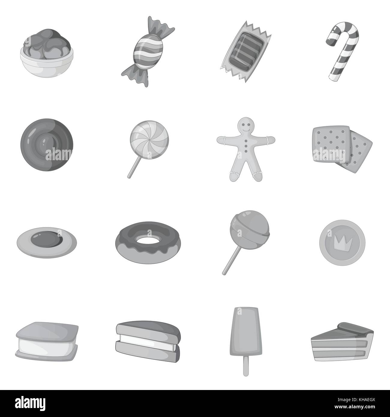 Different candy icons set, monochrome style Stock Vector Image & Art ...
