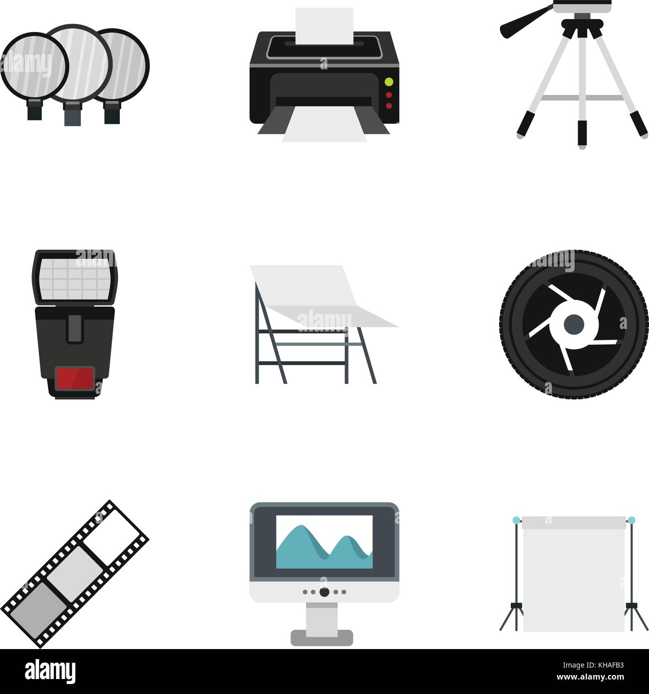 Photographing icons set, flat style Stock Vector Image & Art - Alamy