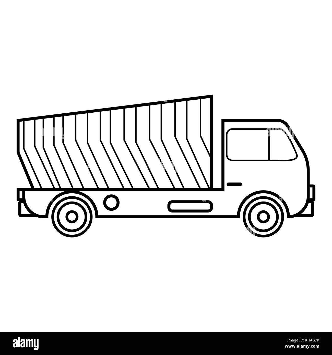 Garbage truck icon, outline style Stock Vector Image & Art Alamy