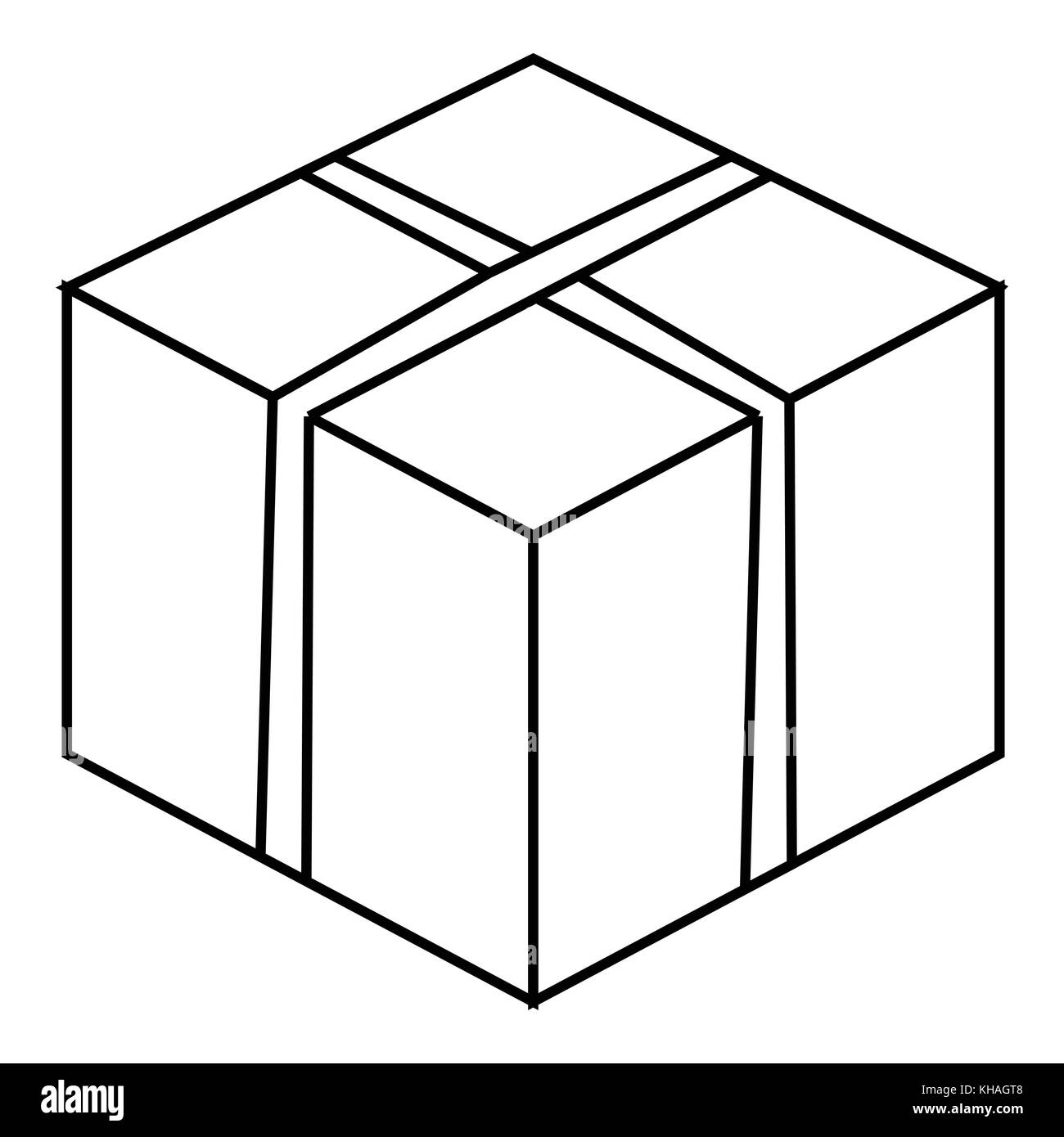 Big box icon, outline style Stock Vector Image & Art - Alamy