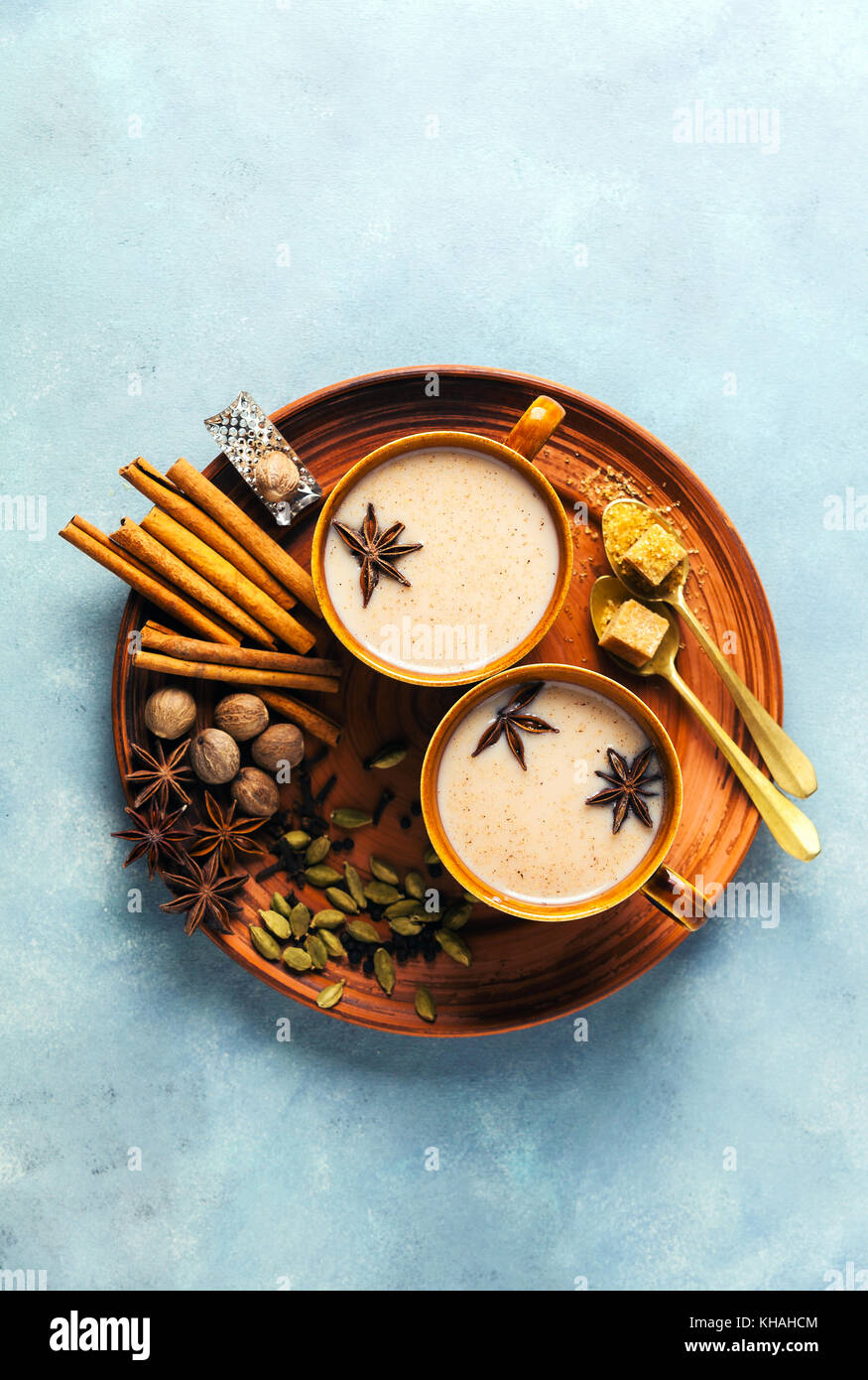 Masala tea chai latte traditional hot Indian teatime ceremony sweet ...