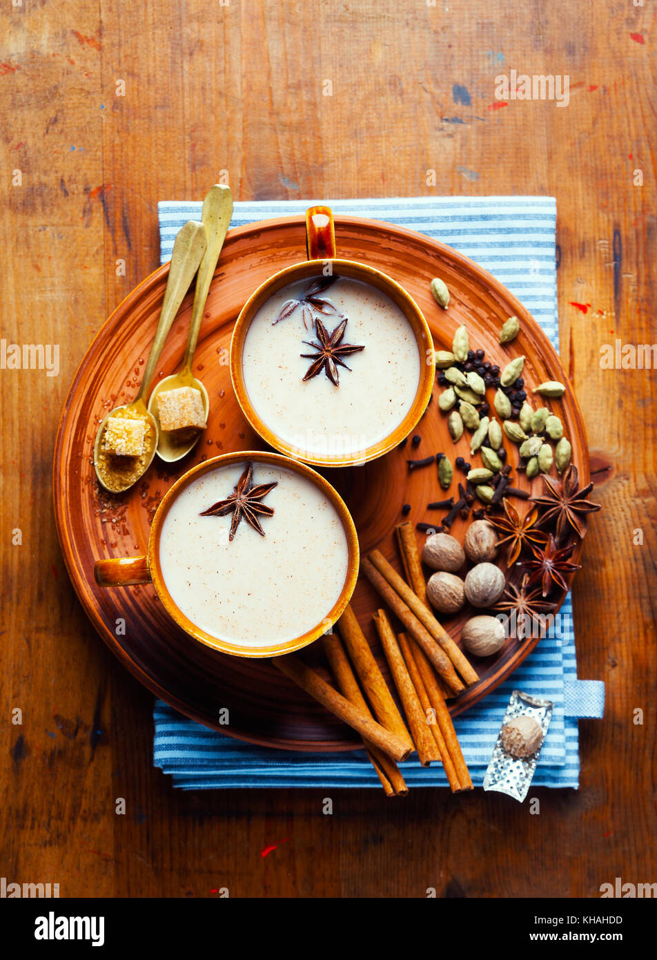 Masala tea chai latte traditional hot Indian teatime ceremony sweet ...