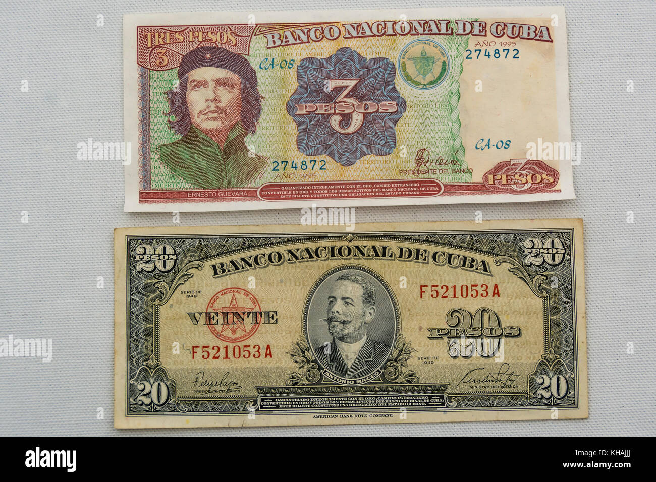 Bank notes from National Bank of Cuba Stock Photo Alamy