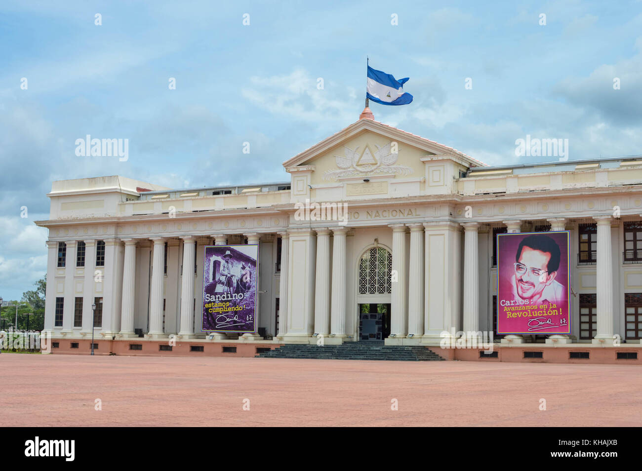 Managua, Nicaragua - August 11, 2015: National Palace building in Managua, Nicaragua. Central America Stock Photo