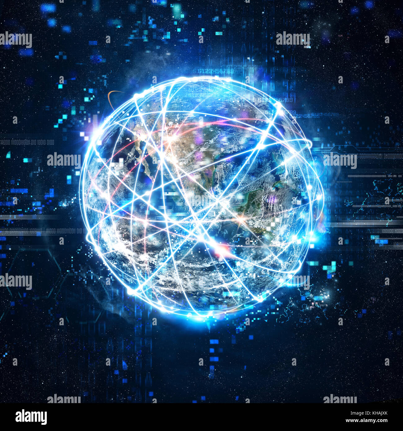 Concept Of Global Internet Connection Network World Provided By Nasa 