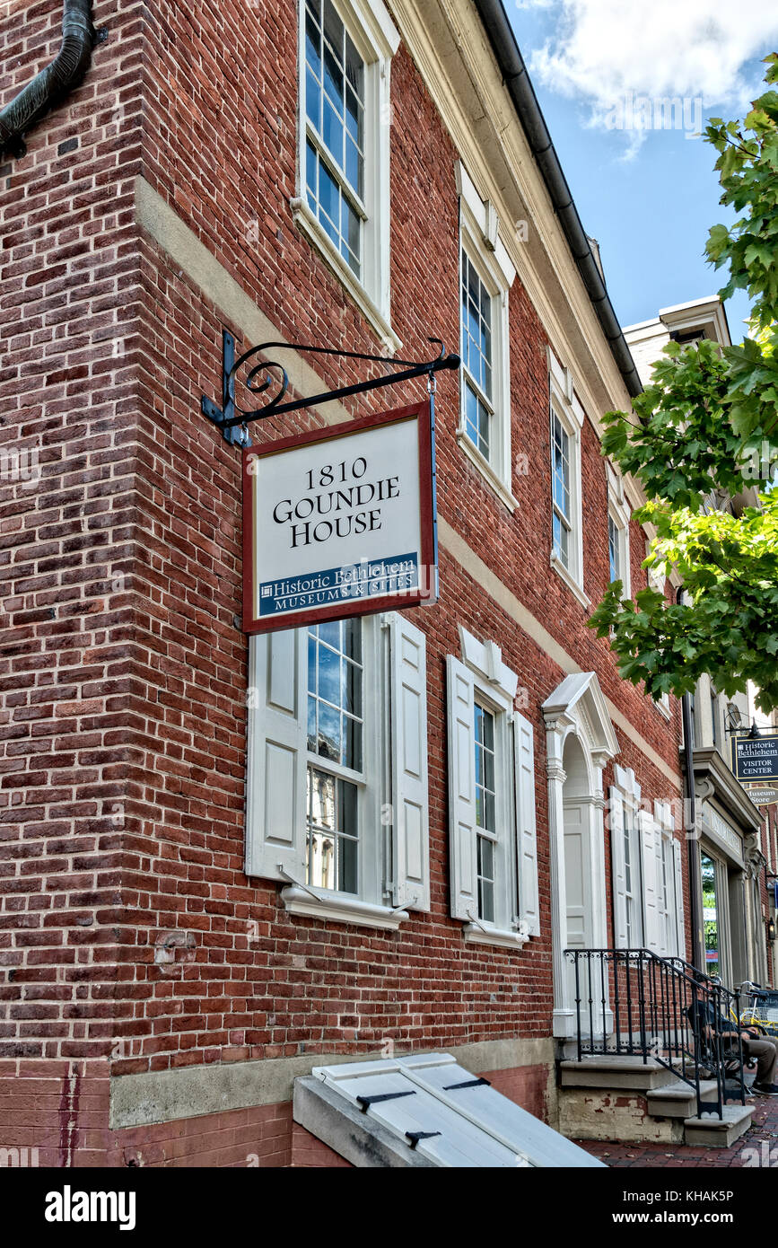 Groundee House, A Historic Building in the Historic District of Bethlehem, PA, USABuilding Stock Photo