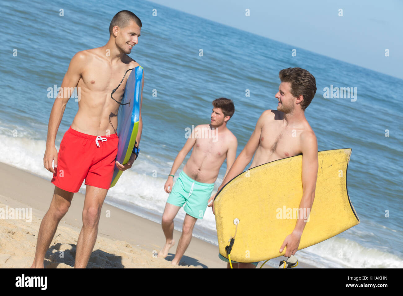 body boarder surf on beach Stock Photo