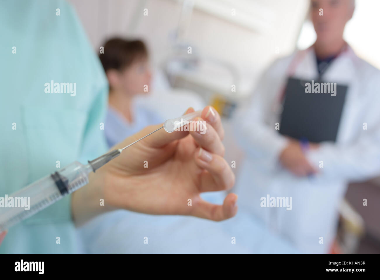 removing the syringe cap Stock Photo Alamy