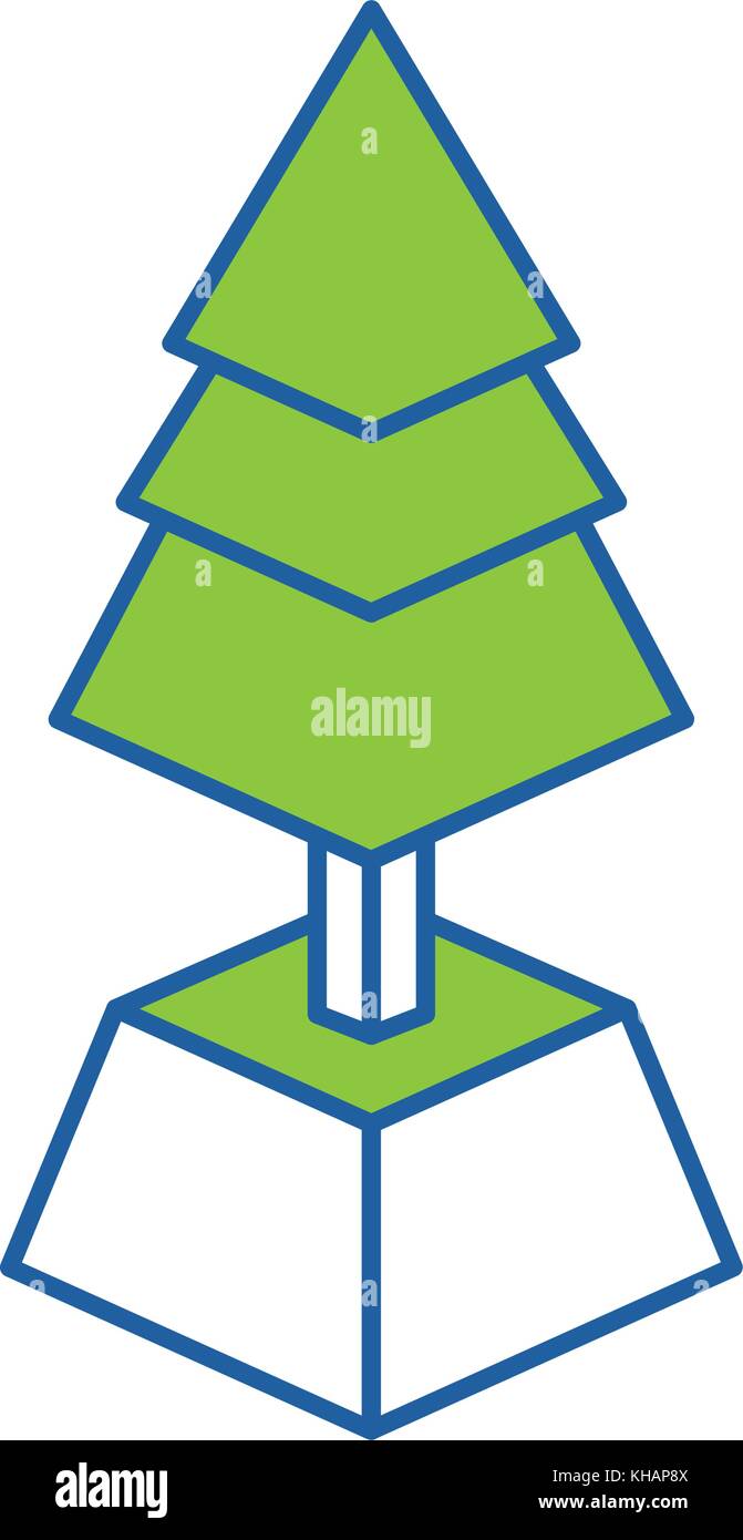 Isometric pine tree design Stock Vector Image & Art - Alamy
