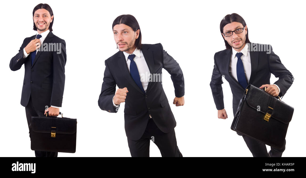 Young businessman isolated on the white background Stock Photo - Alamy