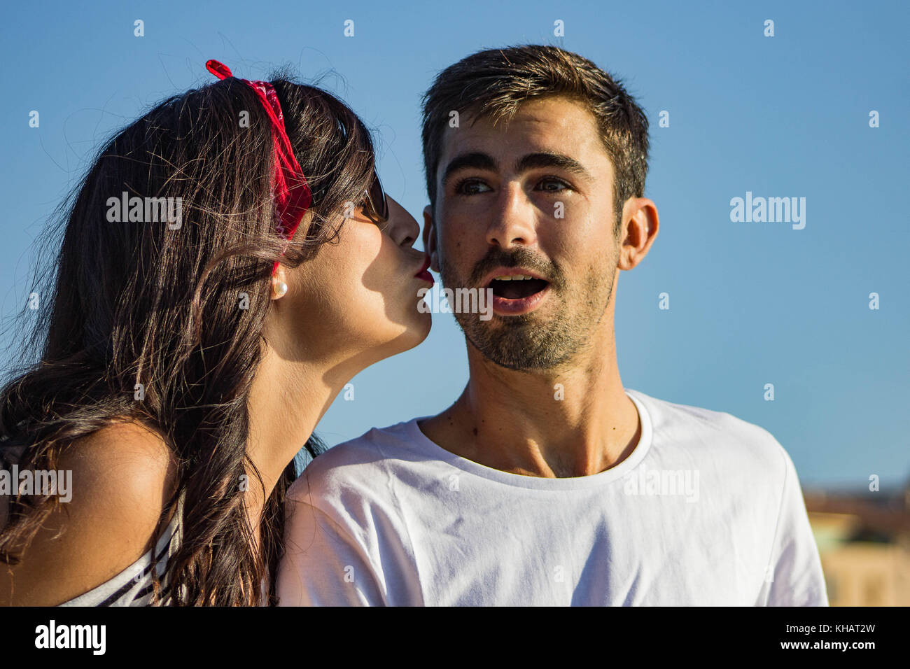Couple in Love on vacation Stock Photo