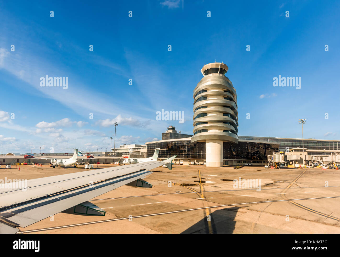 Aircraft and airports Stock Photo