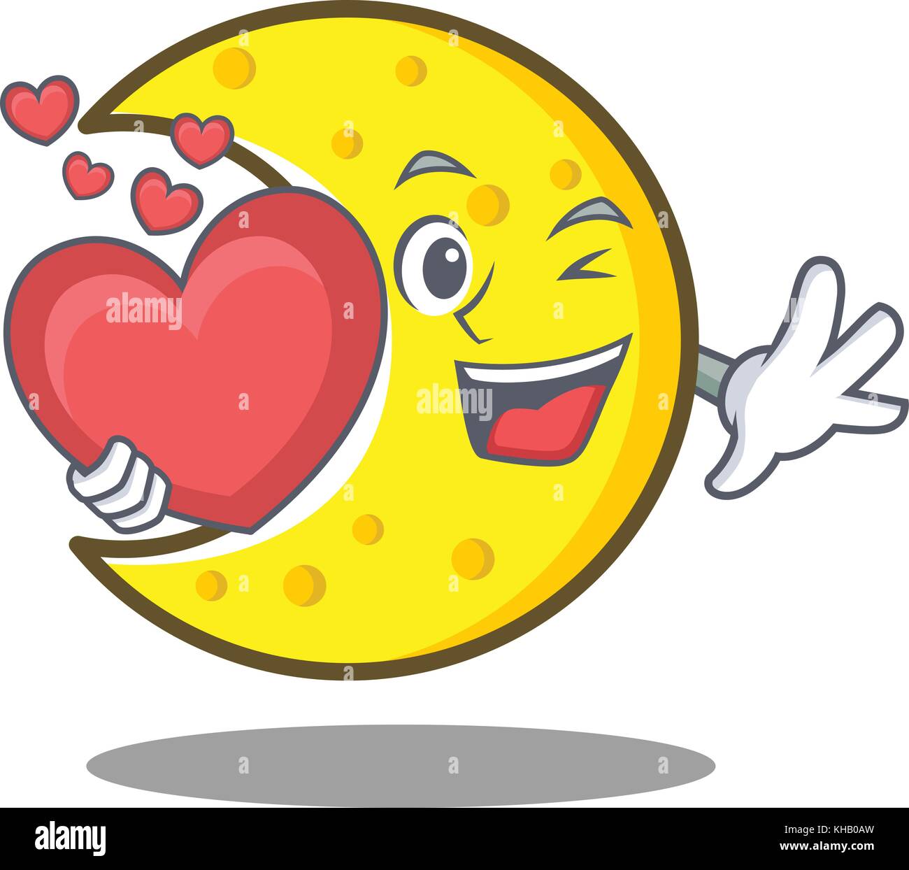 With heart crescent moon character cartoon Stock Vector Image & Art - Alamy