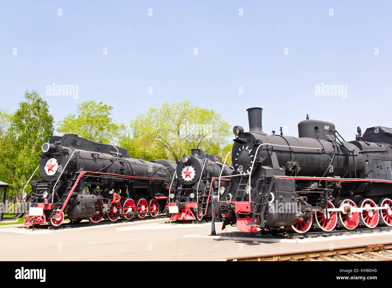 Photo of Russian rail road locomotive in Samara Stock Photo - Alamy