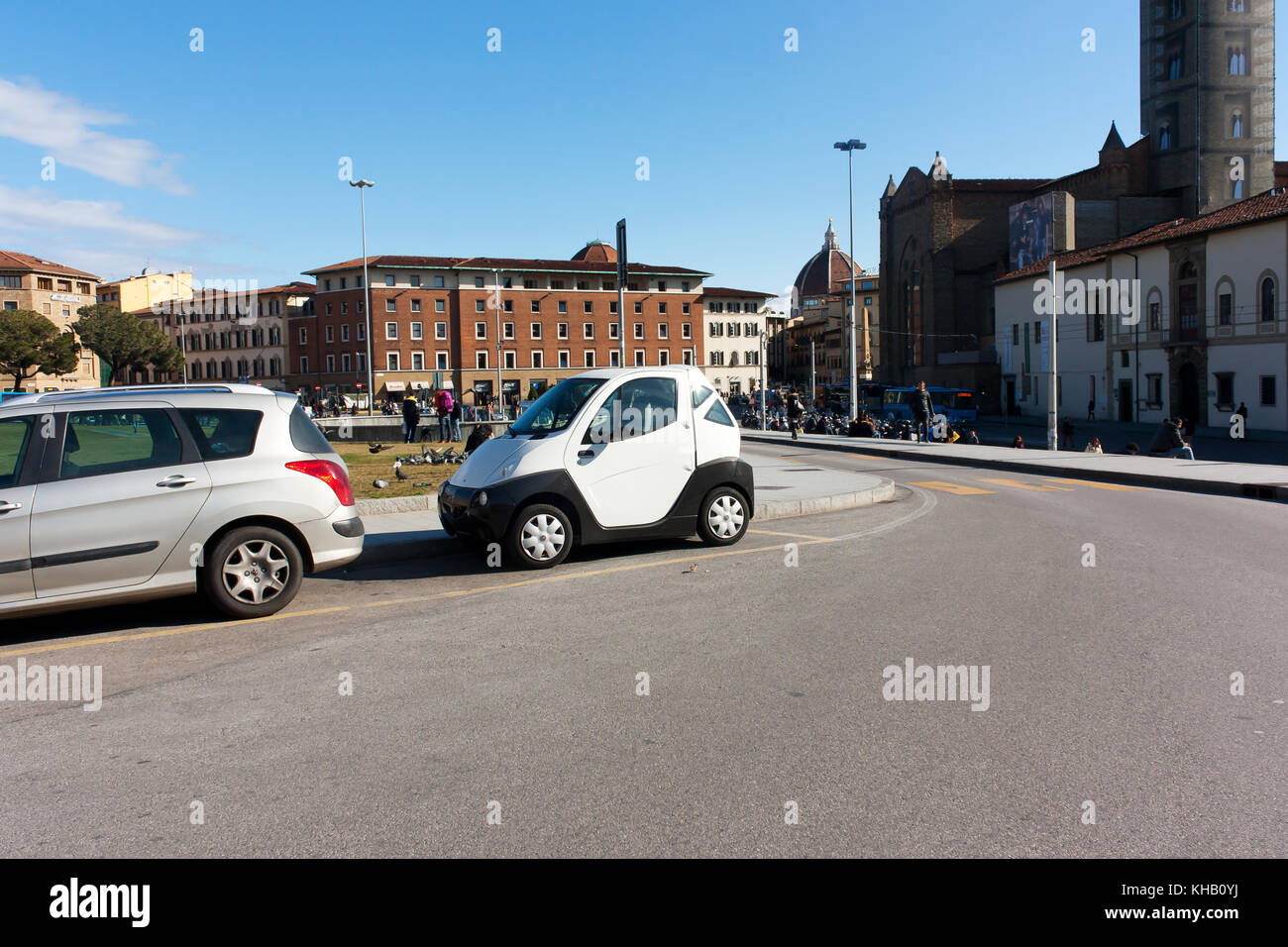 FLORENCE, ITALY - FEBRUARY 06, 2017:car in the parking lot near the station Firenze Stock Photo