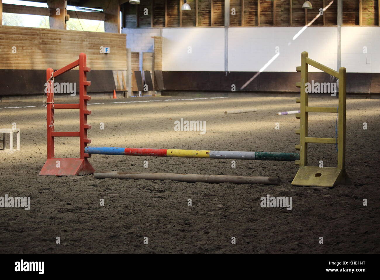 A jumping prepared in the riding stables Stock Photo