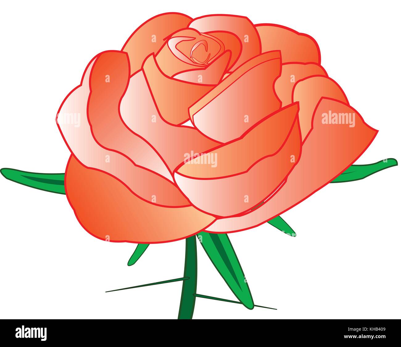 Rose with thorn Stock Vector