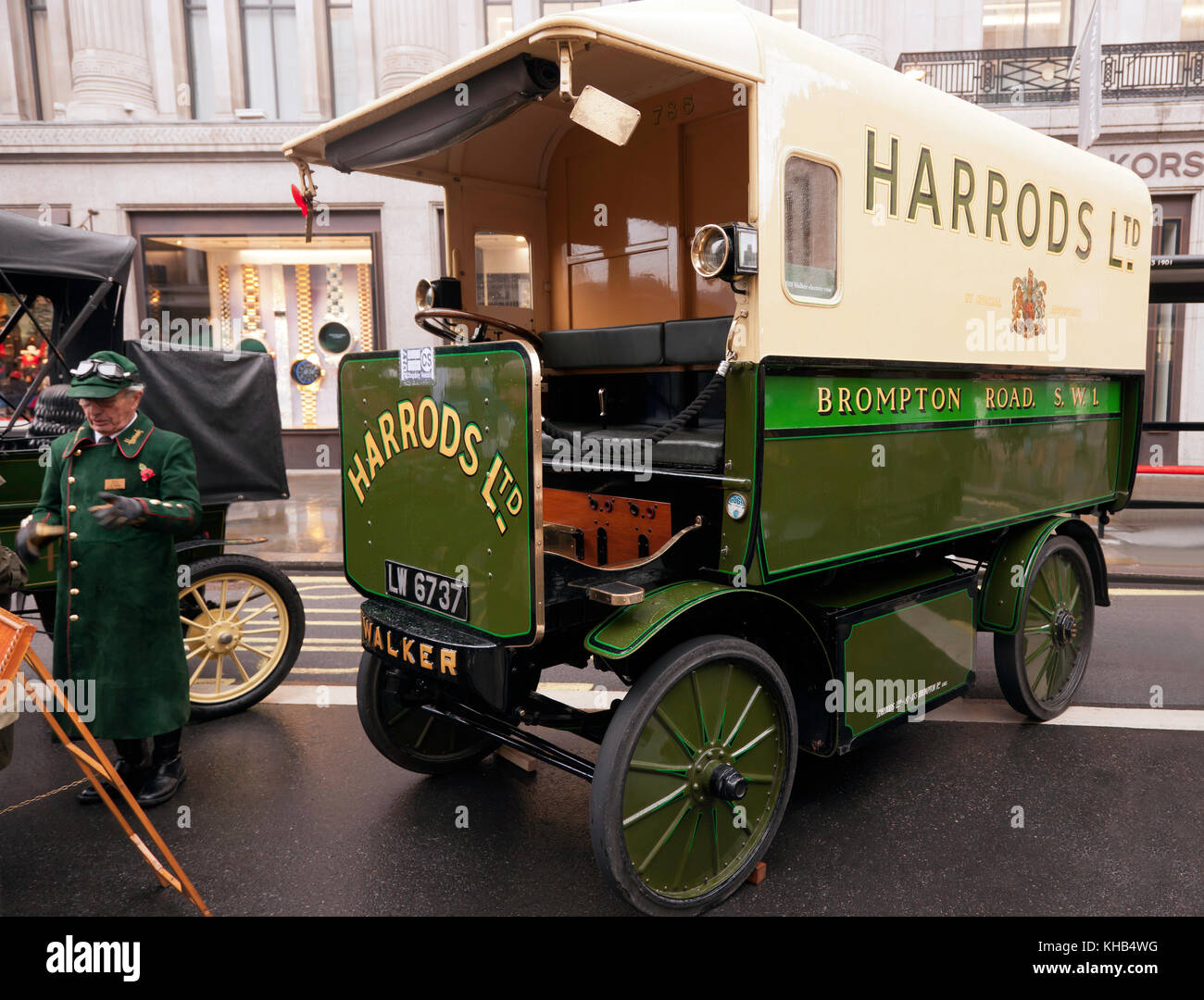 Harrods one ton electric delivery van hires stock photography and