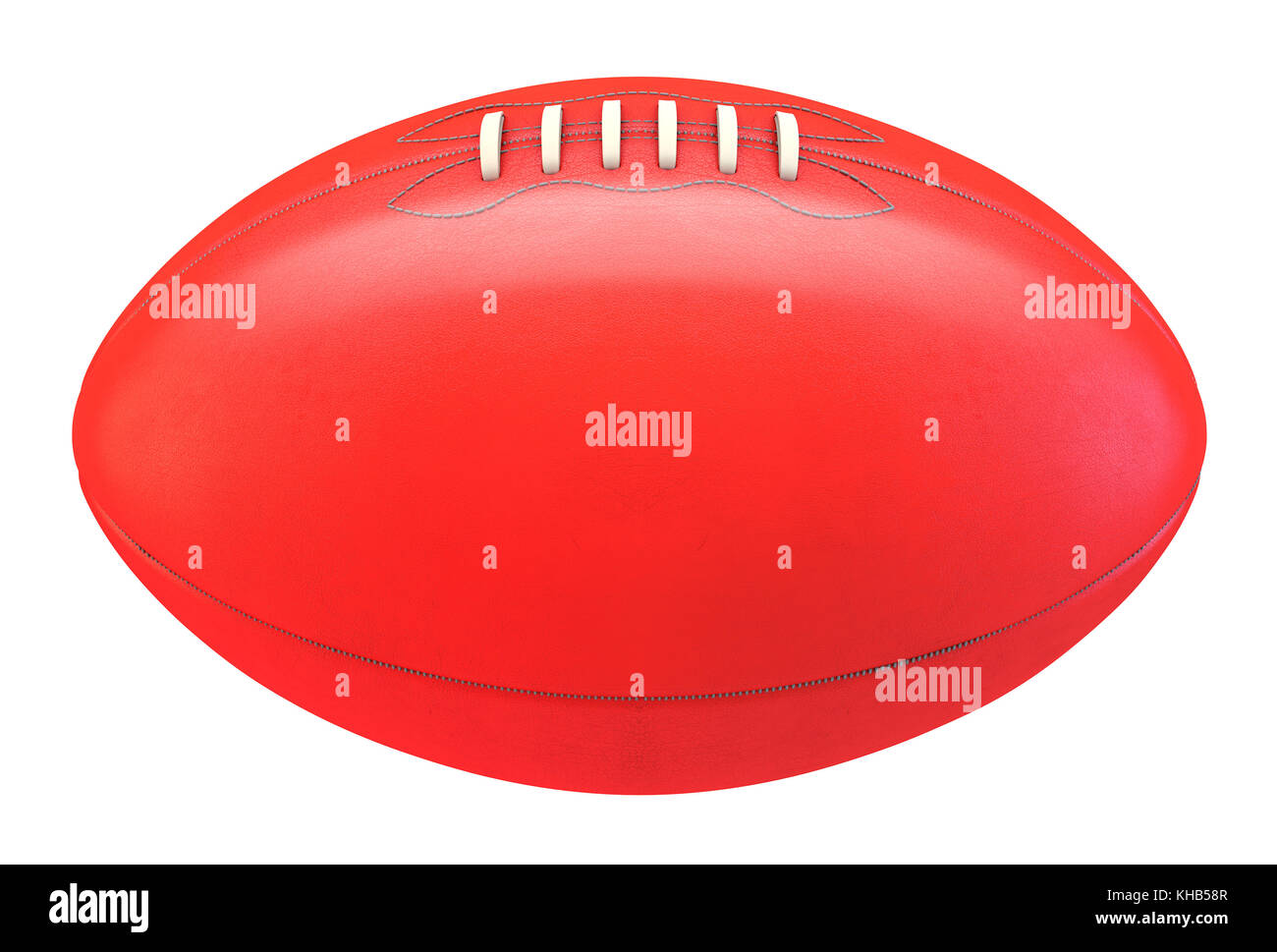 A generic unbranded aussie rules football ball on an isolated whote studio background - 3D render Stock Photo