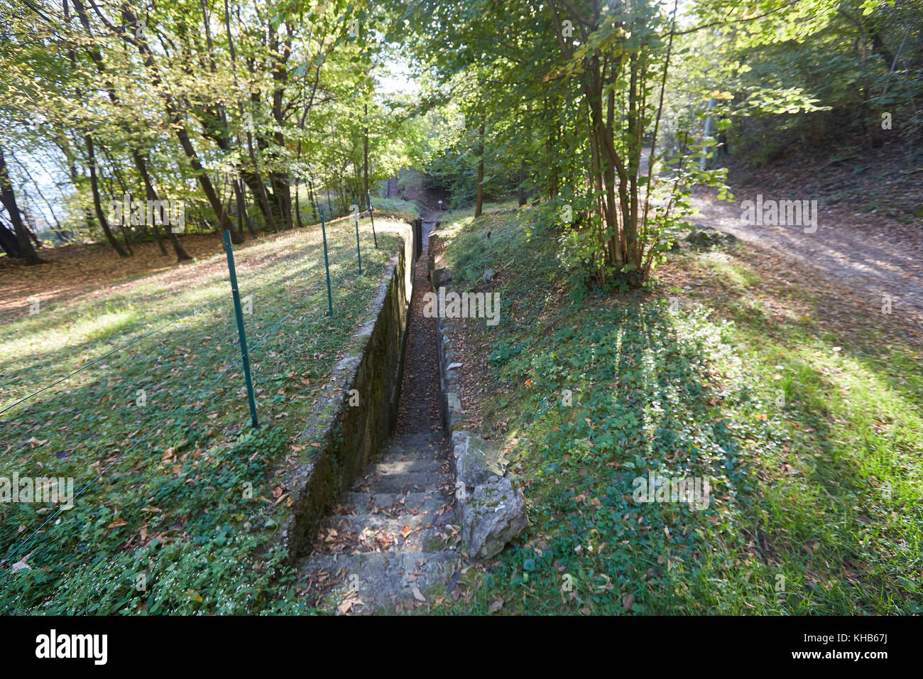 Remains of the Cadorna Line (Linea Cadorna), Belvederala la Crocetta, Croce, above Menaggio, Lake Como, Lago di Como, Province of Lecco Lombardy, Ital Stock Photo