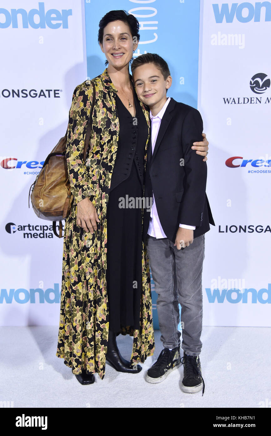 Westwood, California, USA. 14th Nov, 2017. CarrieAnne Moss and Jaden