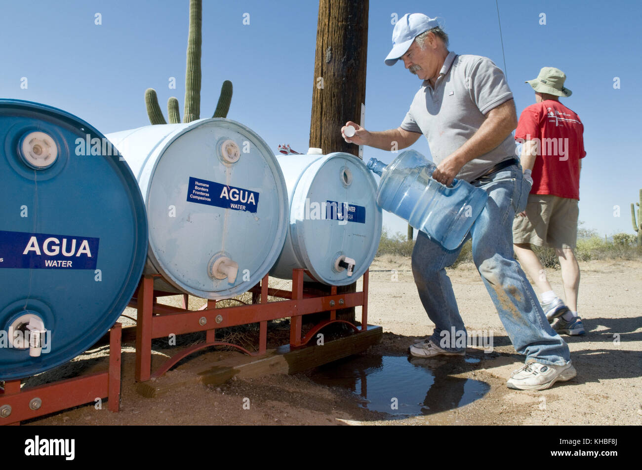 Ajo, Arizona, USA. 16th Oct, 2010. Humane Borders volunteer Lawn