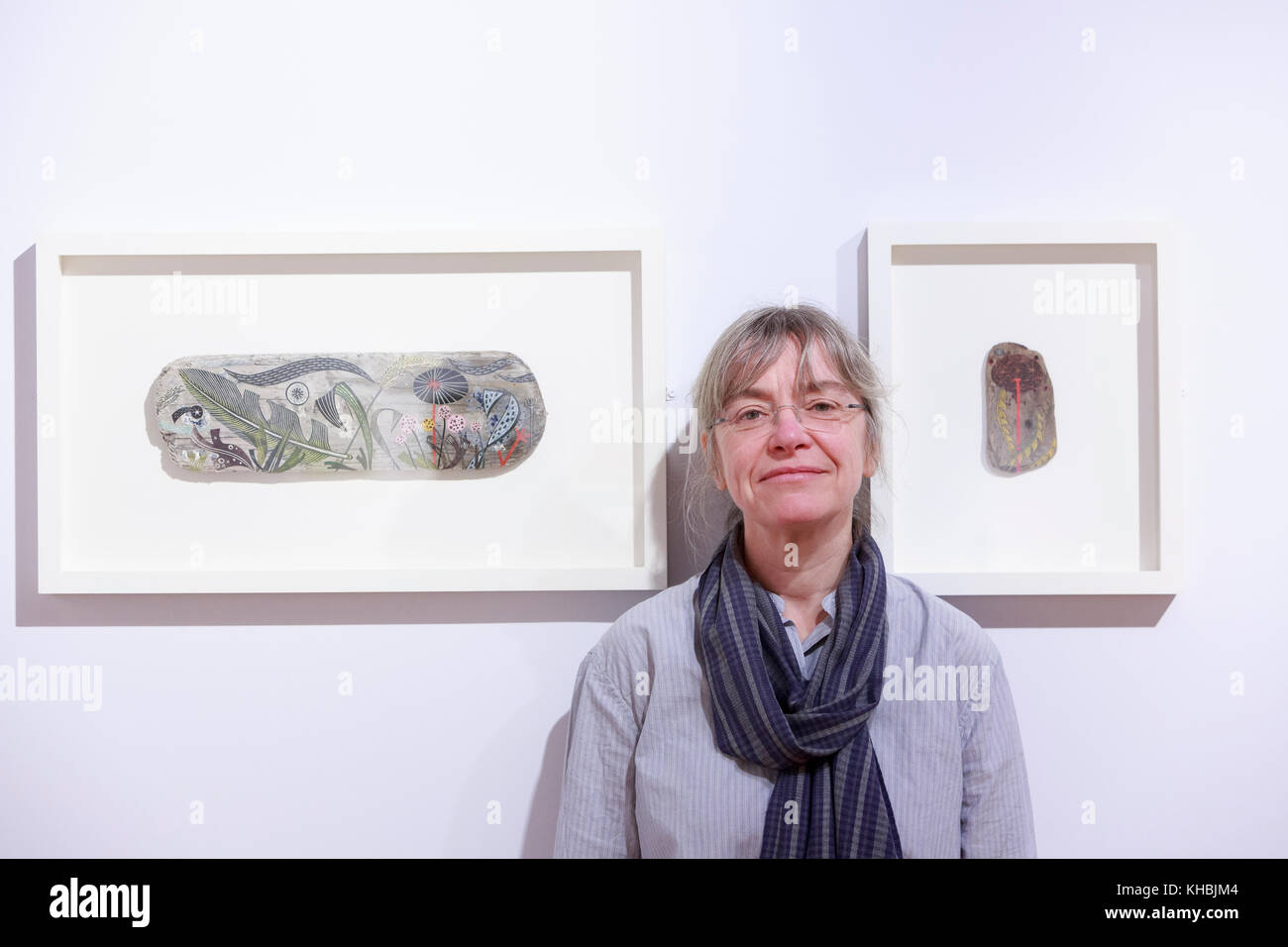 Edinburgh, Scotland. 16th November 2017. A group exhibition exploring the fine line between art and craft in two and three dimensions opens at the City Art Centre on Saturday 18 November 2017 Pictured Angie Lewin. Pako Mera/Alamy Live News Stock Photo