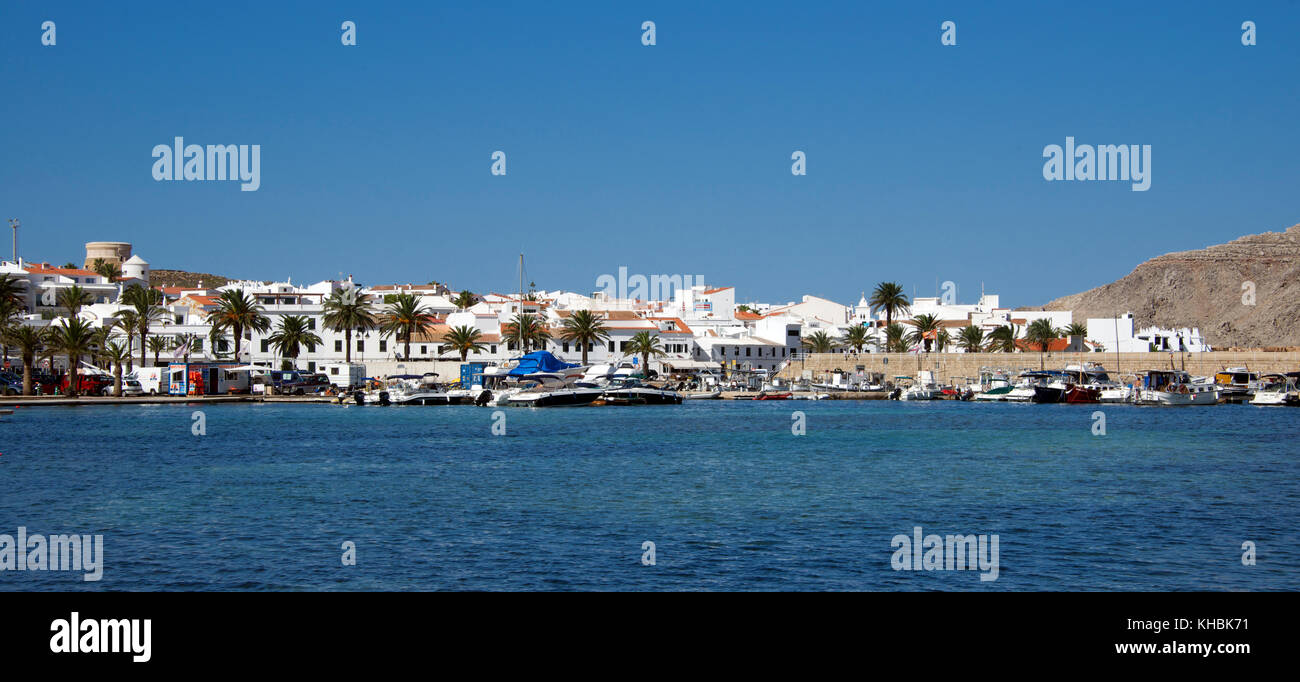Panoramic view Fornells Menorca Spain Stock Photo