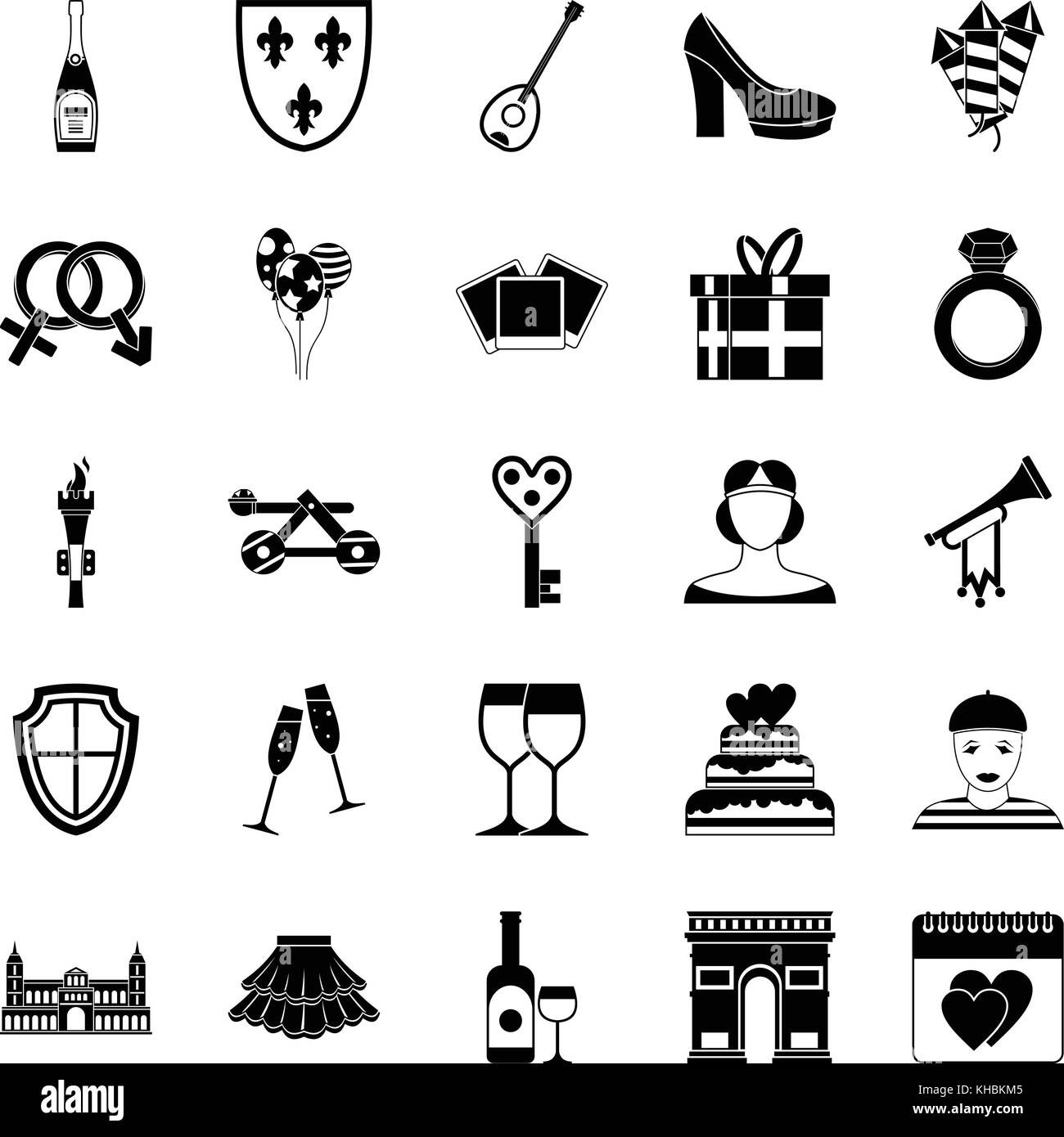 Valentine icons set, simple style Stock Vector Image & Art - Alamy