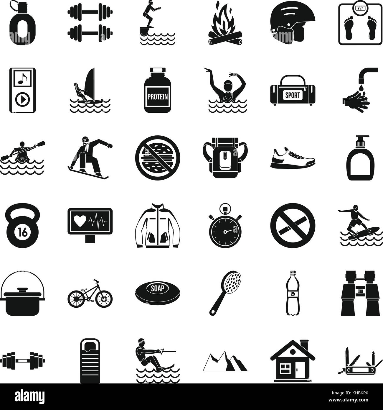 Sport icons set, simple style Stock Vector Image & Art - Alamy
