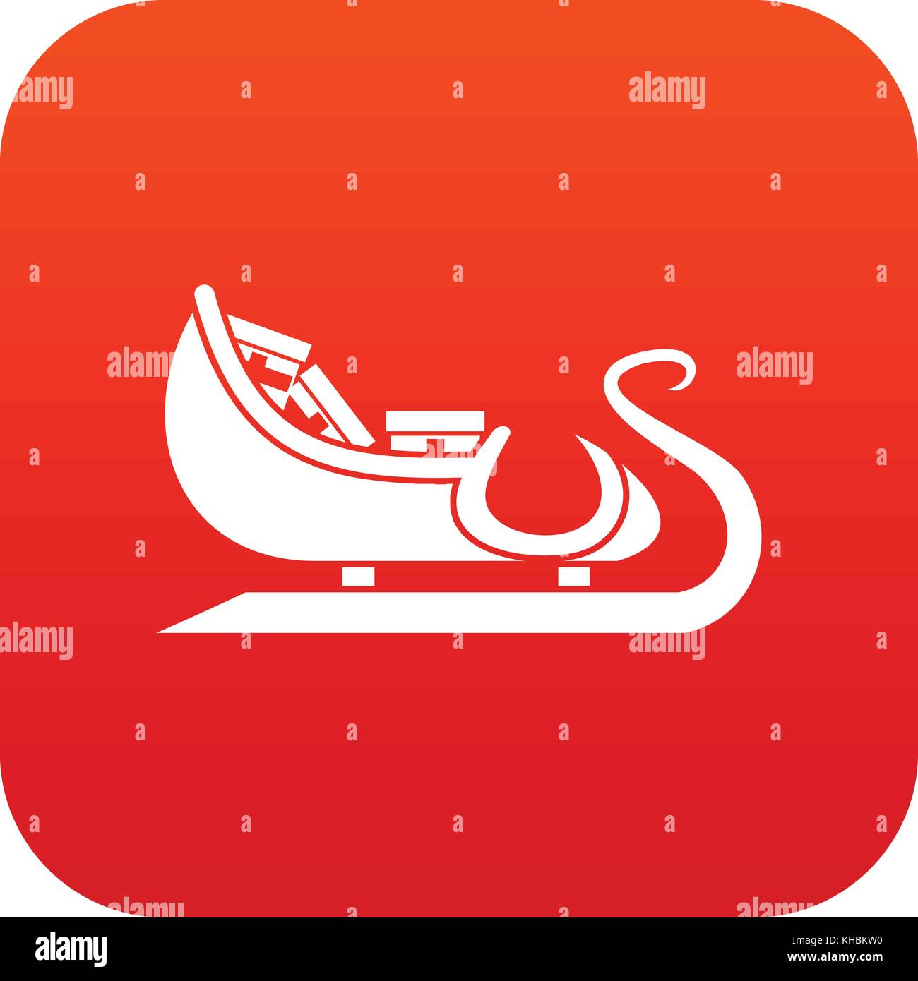 Christmas sleigh of santa claus icon digital red Stock Vector Image ...