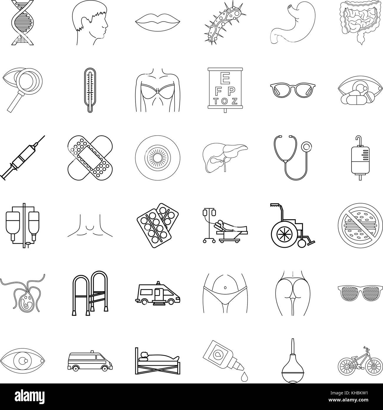 Ambulance icons set, outline style Stock Vector Image & Art - Alamy