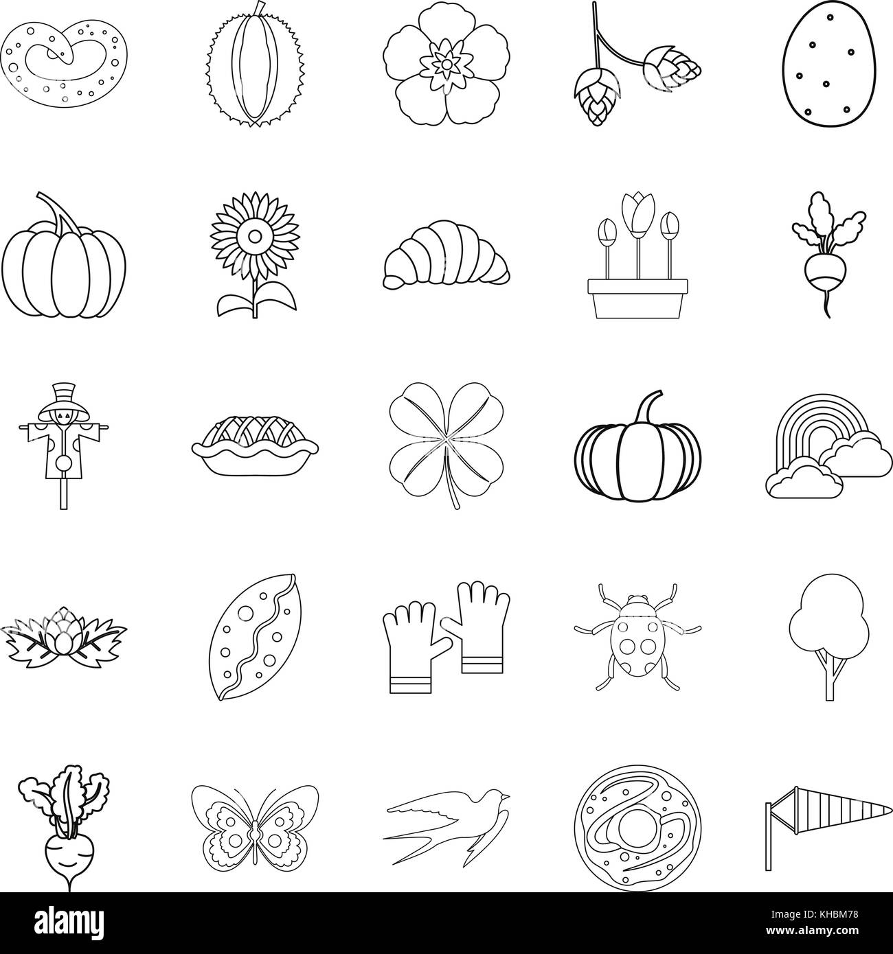 Plant food icons set, outline style Stock Vector Image & Art - Alamy