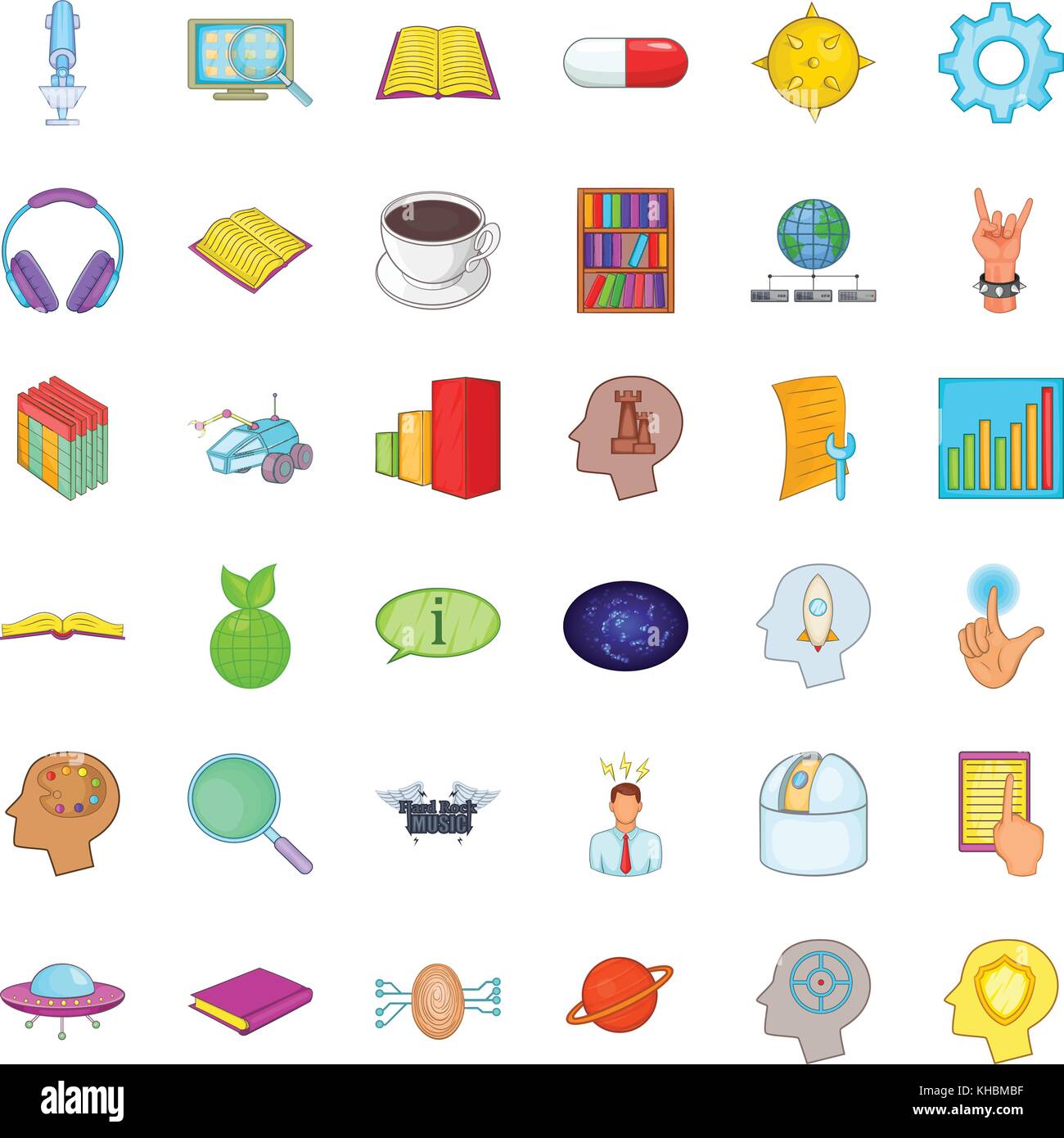 Universal icons set, cartoon style Stock Vector Image & Art - Alamy
