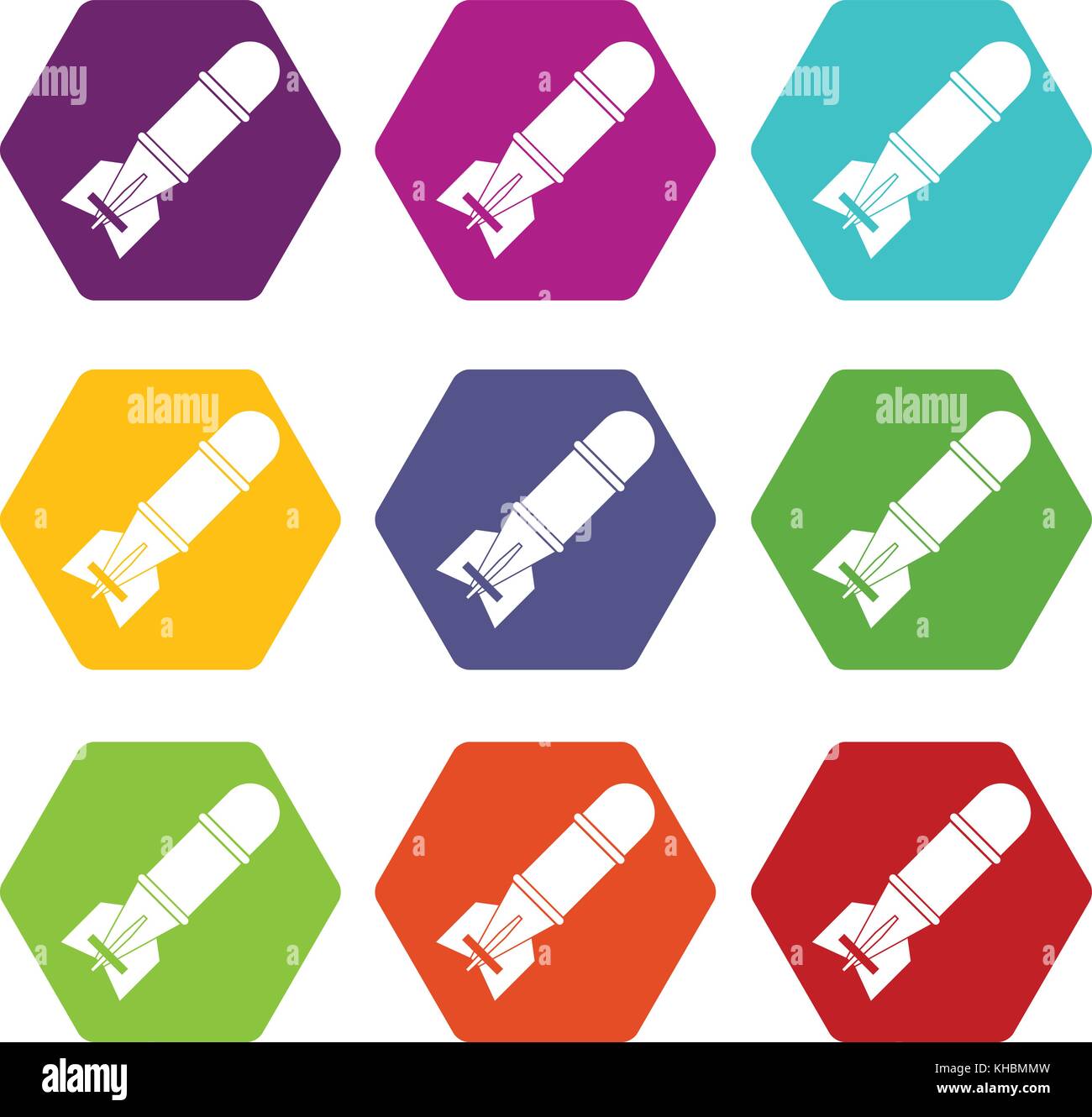 Bomb icon set color hexahedron Stock Vector Image & Art - Alamy