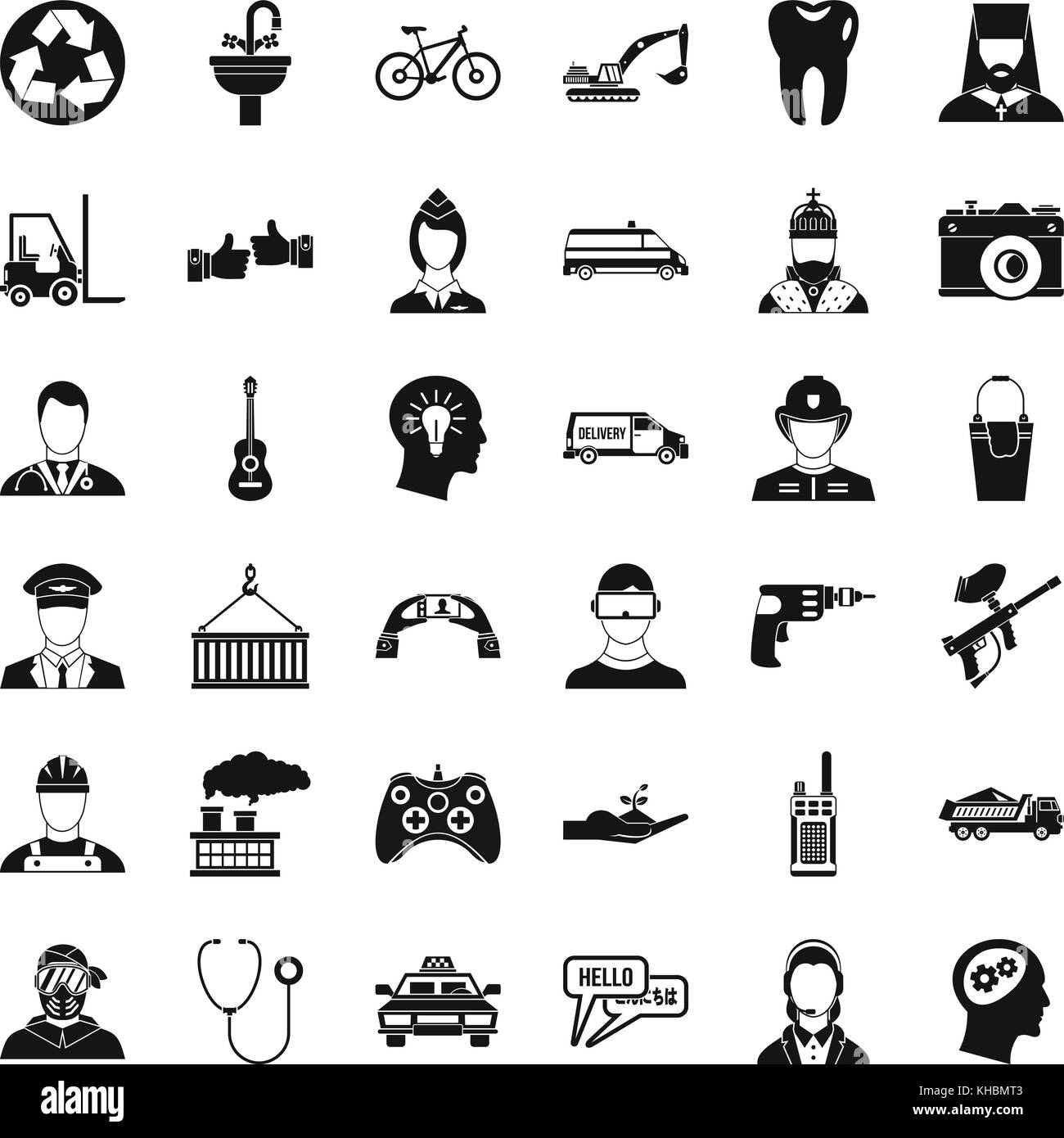 Joystick icons set, simple style Stock Vector Image & Art - Alamy