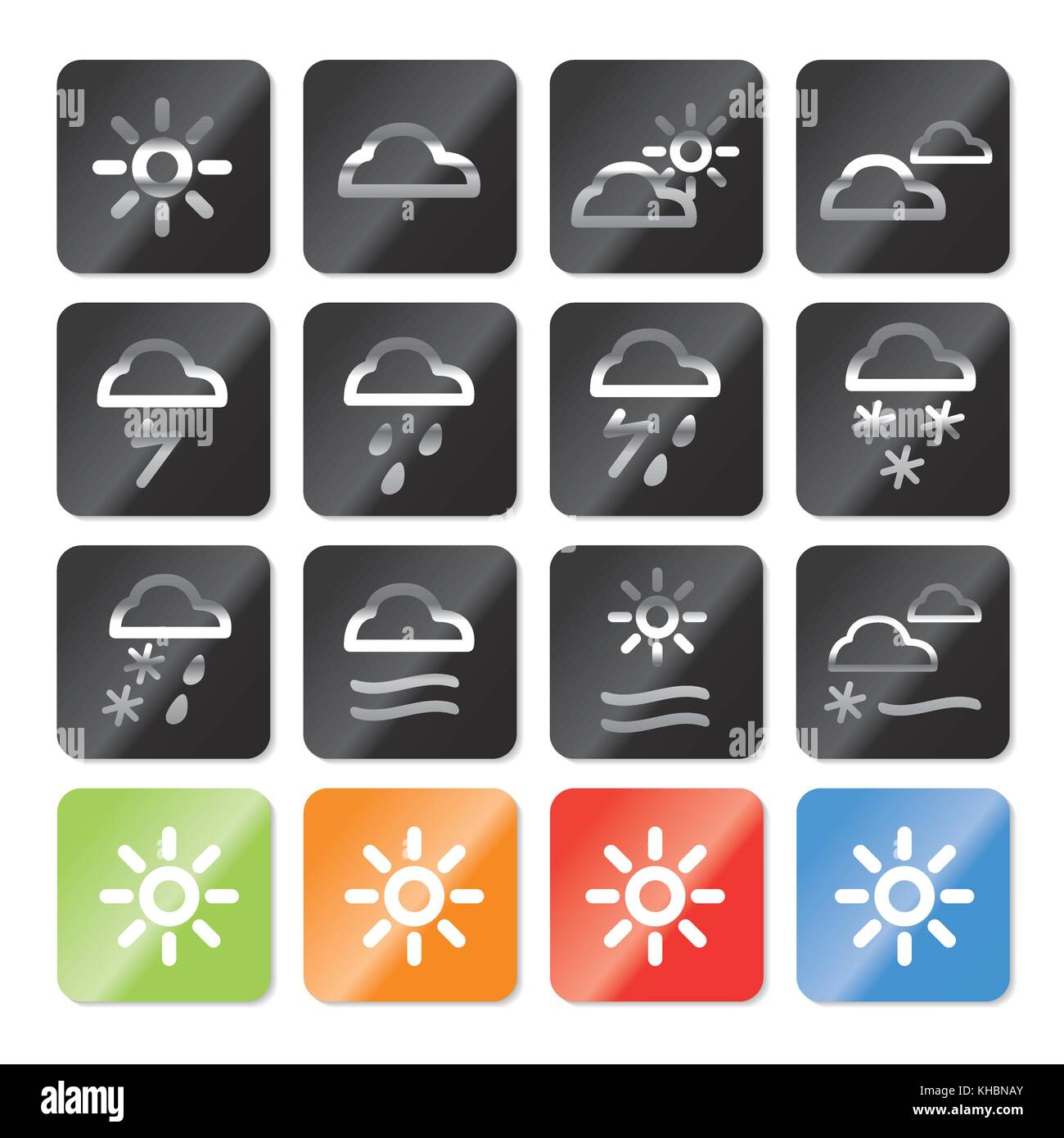 Weather and nature icons - vector icon set Stock Vector Image & Art - Alamy