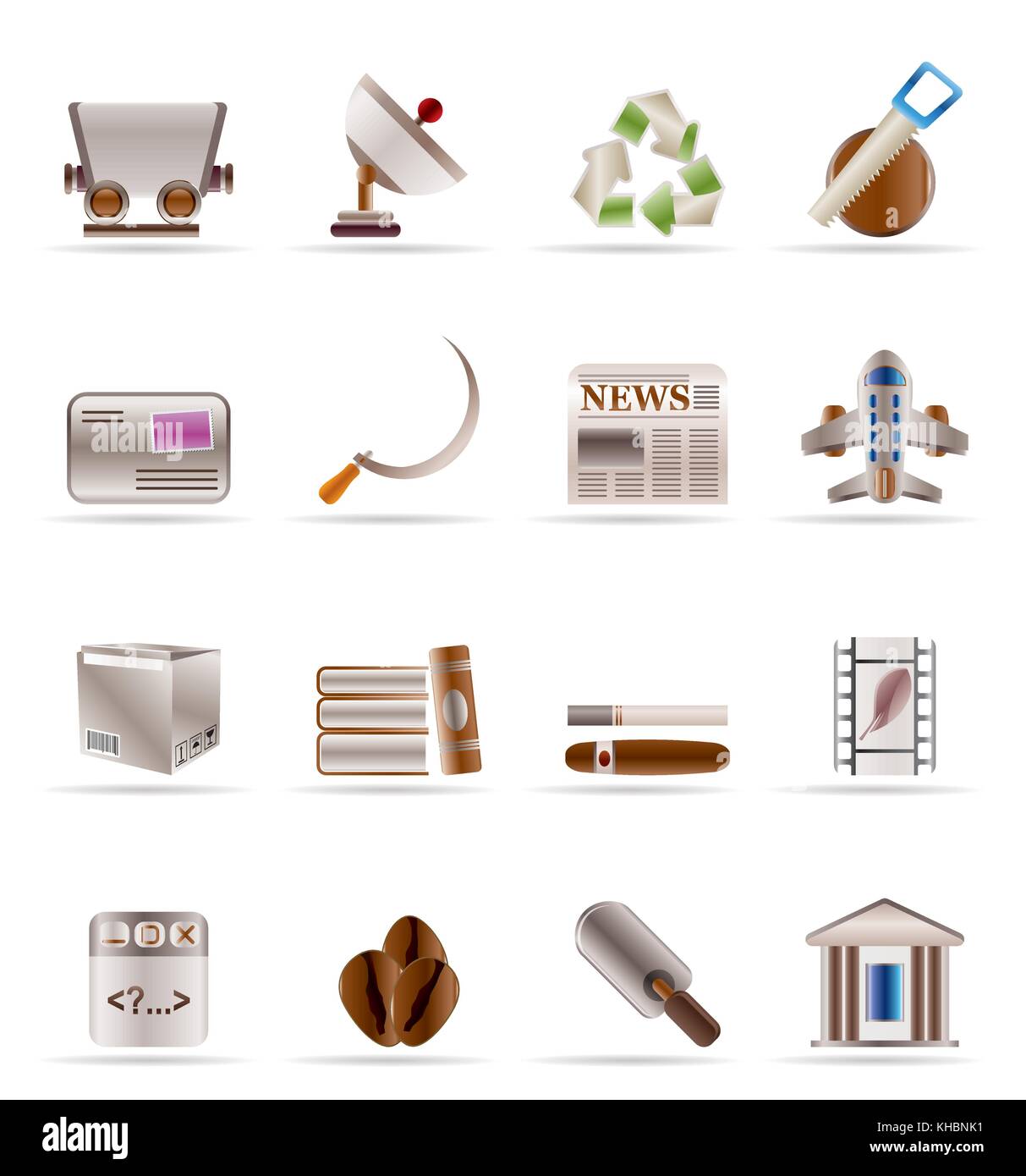 Business and industry icons - Vector Icon set 2 Stock Vector Image ...