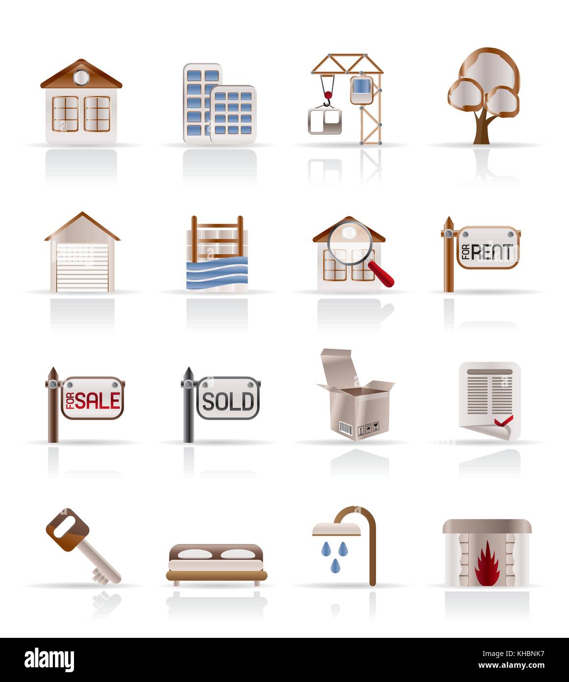Real Estate and building icons - Vector Icon Set Stock Vector Image ...