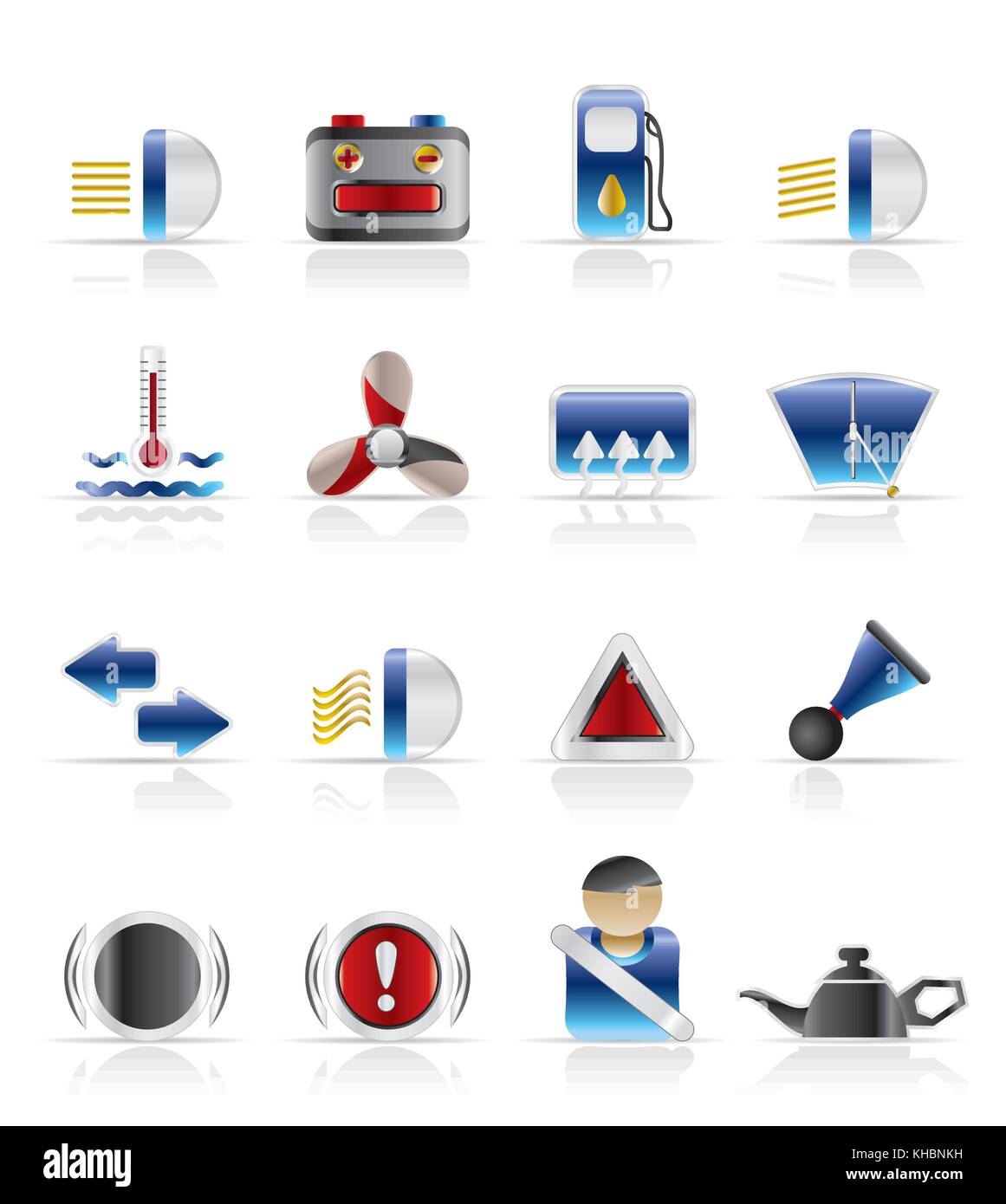 Car Dashboard - realistic vector icons set Stock Vector Image & Art - Alamy