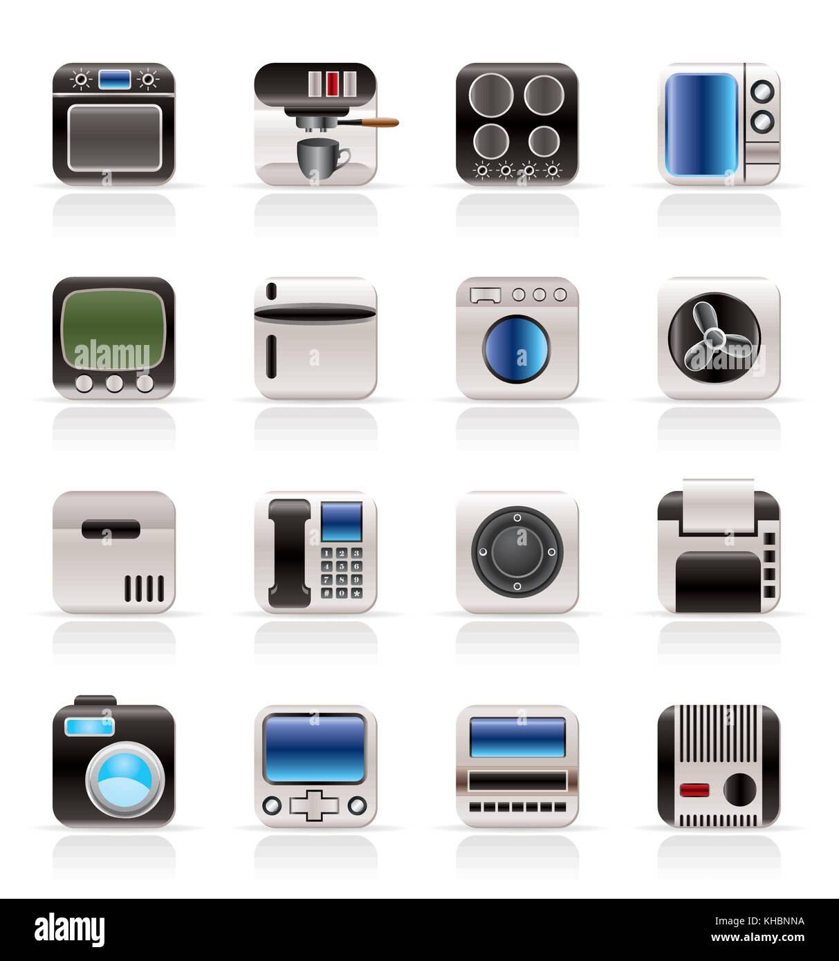 Home and Office, Equipment Icons - Vector Icon Set Stock Vector Image ...