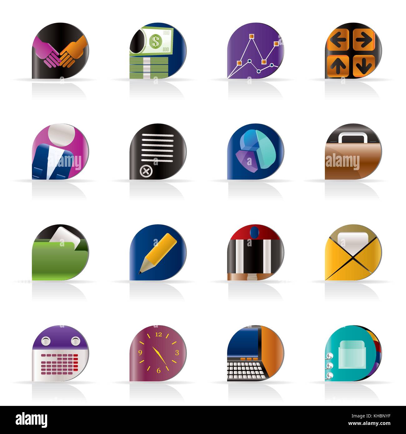 Business and office icons - vector icon set Stock Vector Image & Art ...