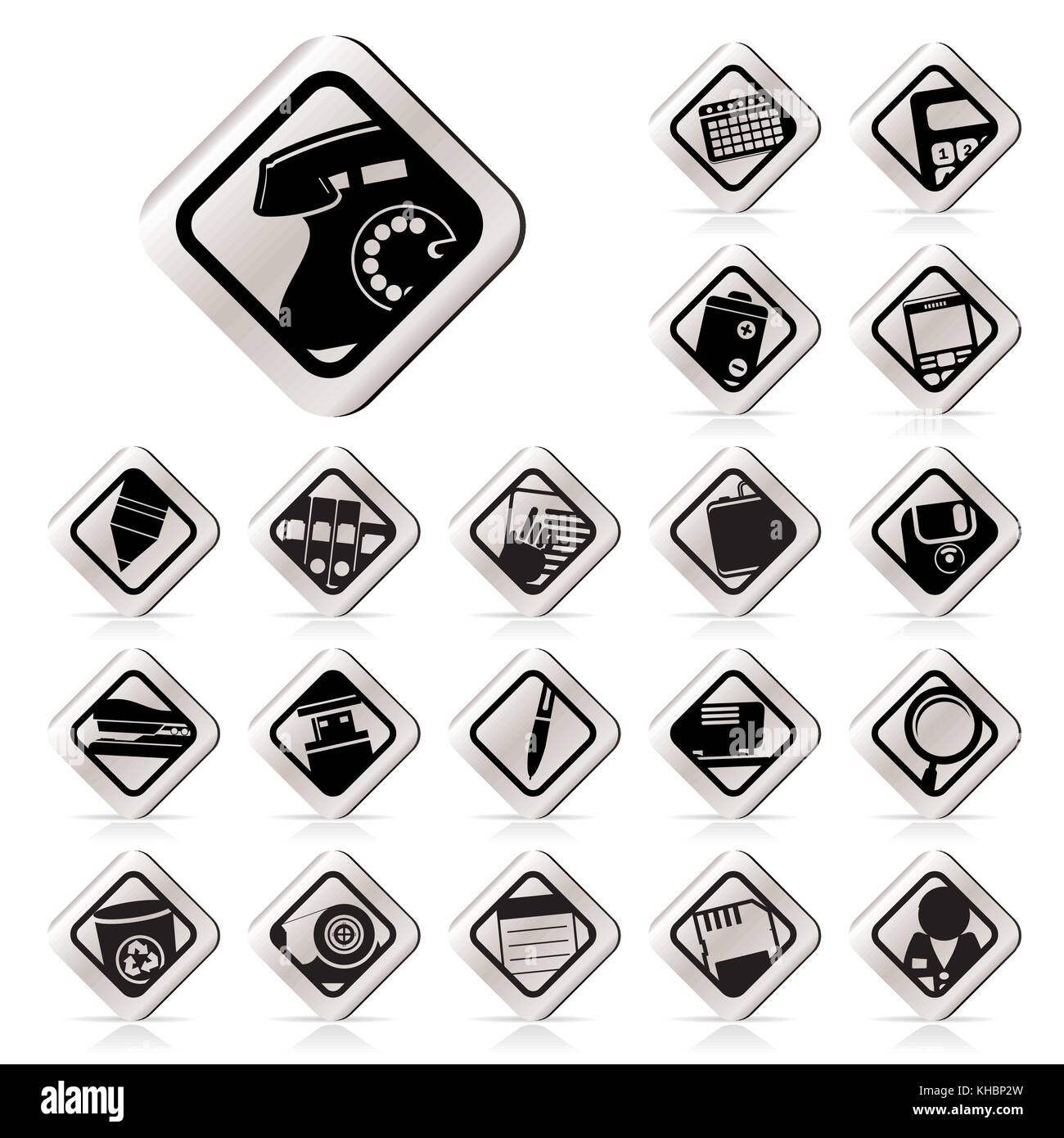 Simple Office tools icons - vector icon set 3 Stock Vector Image & Art ...