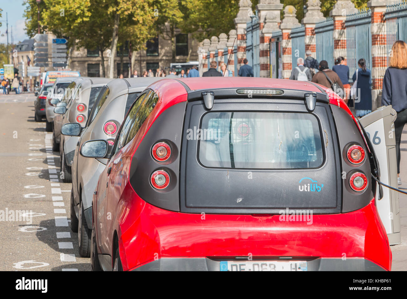 VERSAILLES, FRANCE October 09, 2017 AUTOLIB car parked and