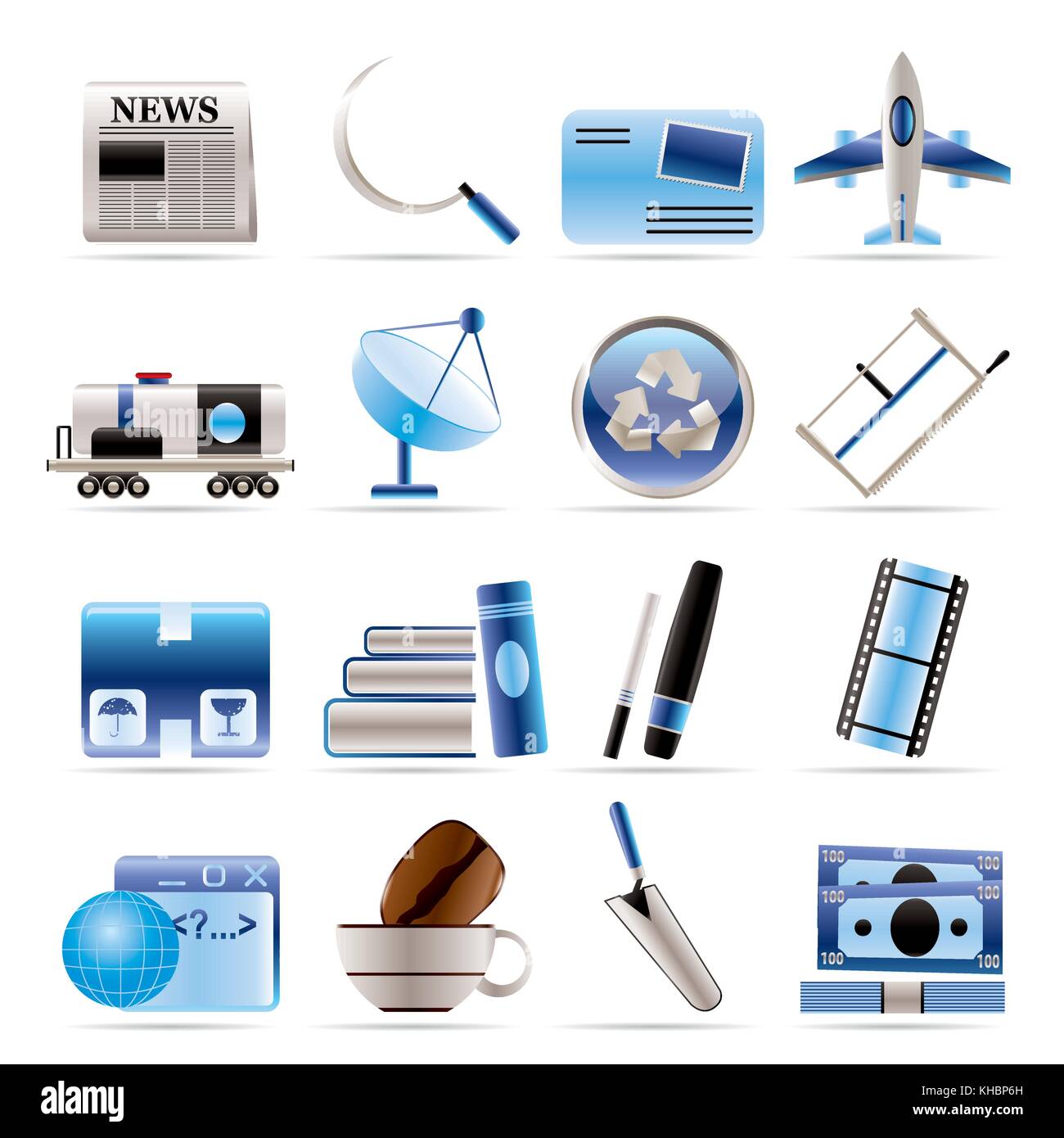 Business and industry icons - Vector Icon set 2 Stock Vector Image ...