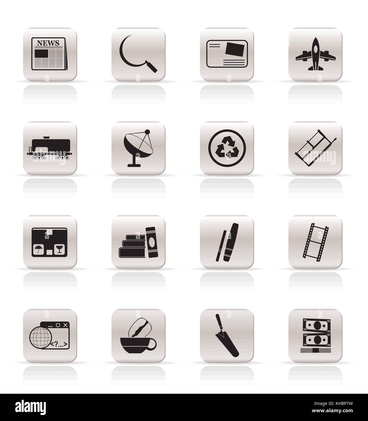 Simple Business and industry icons - Vector Icon set 2 Stock Vector ...