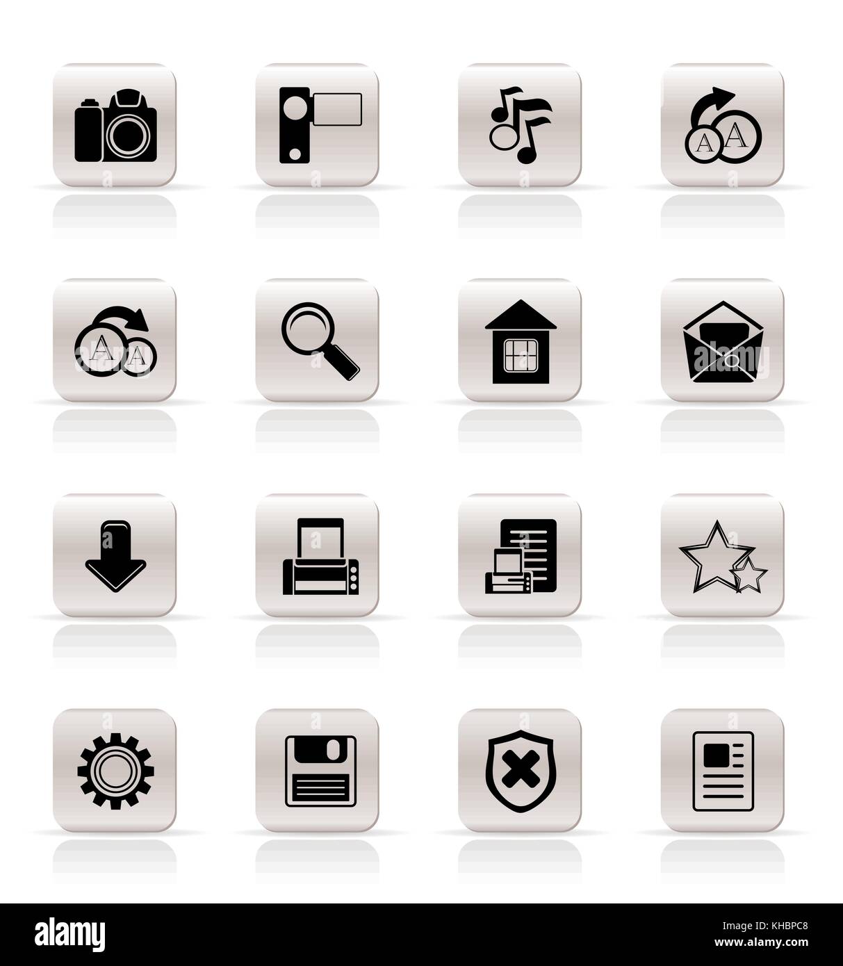 Simple Internet and Website Icons - Vector Icon Set Stock Vector Image ...