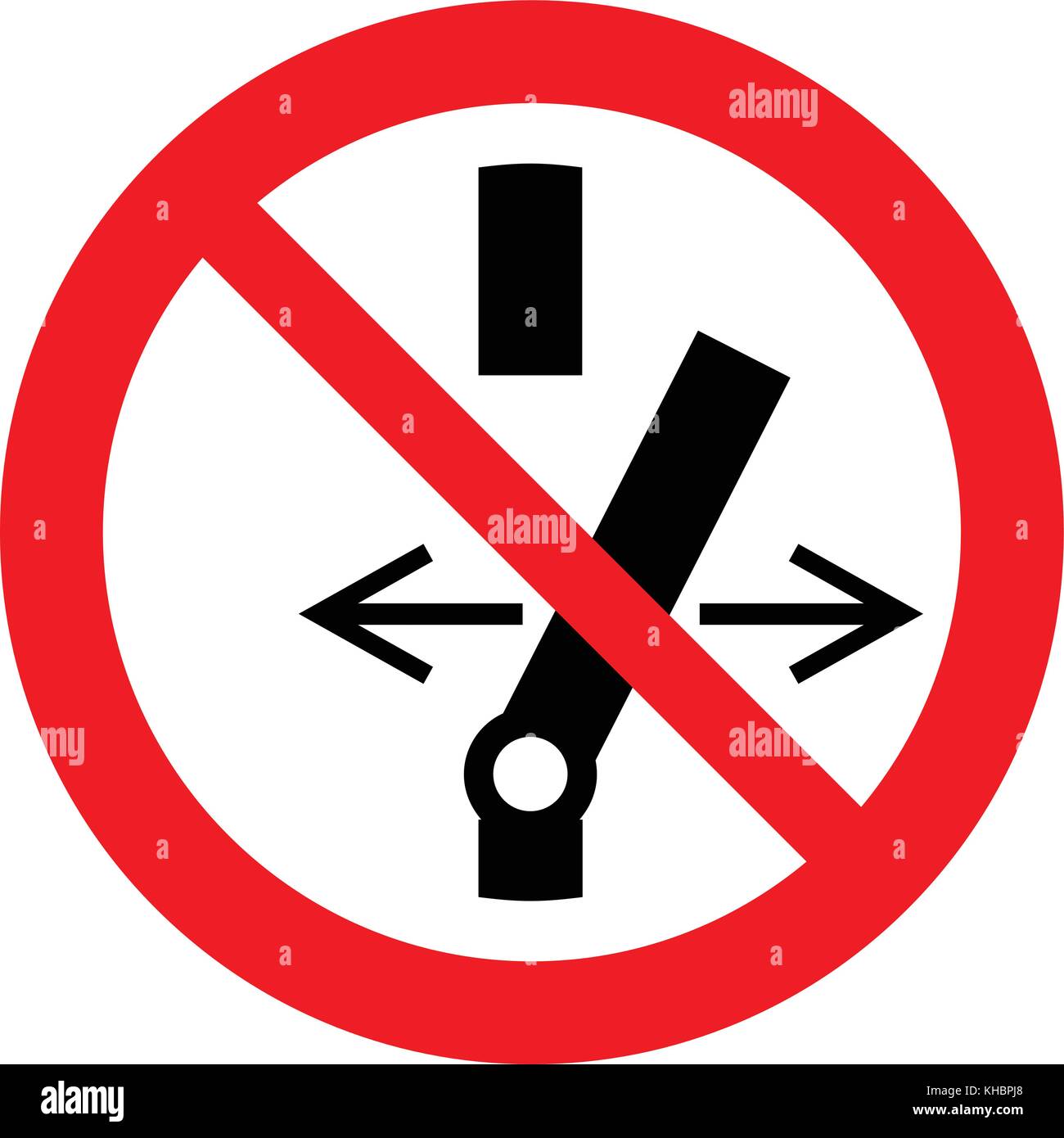 Do not change the state of the switch, prohibition sign, vector illustration. Stock Vector