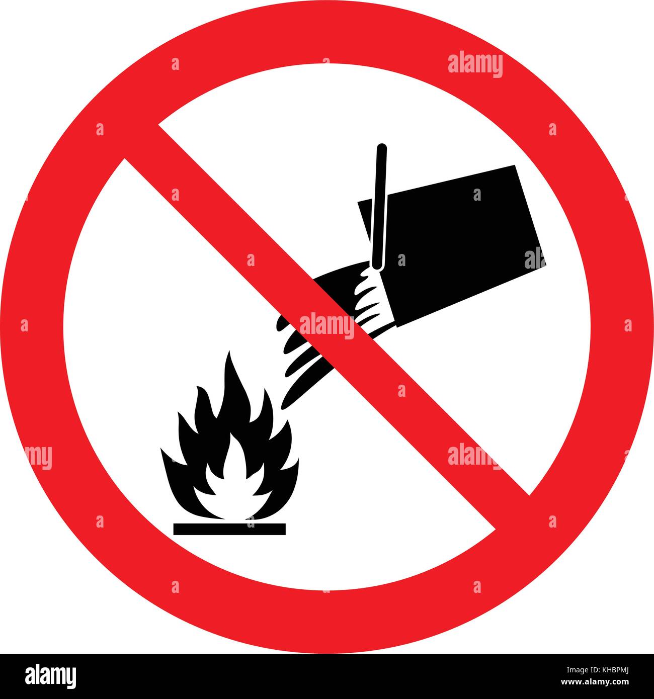 Do not extinguish with water, prohibition sign, vector illustration ...