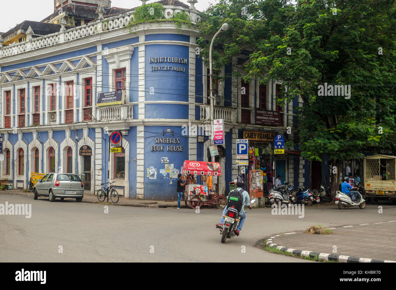 Street scene, Panaji city centre, Goa, India Stock Photo